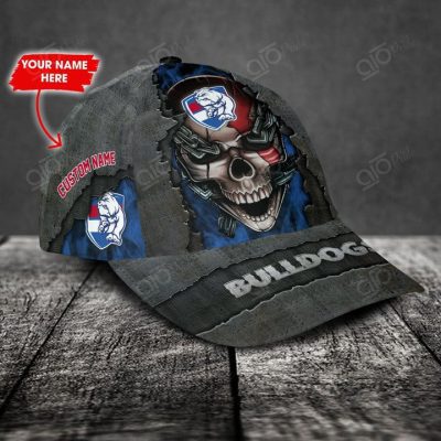 AFL Western Bulldogs Custom Name Skull Classic Cap