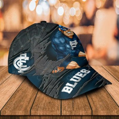 AFL Carlton Blues Custom Name Navy Blue Superman Classic Cap