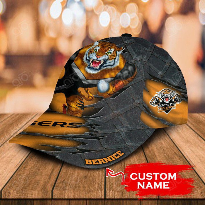 NRL Wests Tigers Custom Name Mascot Scratch Cover Classic Cap NRL Wests Tigers Custom Name Mascot Scratch Cover Classic Cap