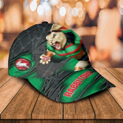 NRL South Sydney Rabbitohs Custom Name Mascot Scratch Cover Classic Cap