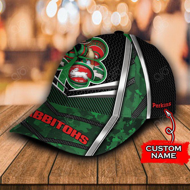 NRL South Sydney Rabbitohs Custom Name Mascot Green Classic Cap NRL South Sydney Rabbitohs Custom Name Mascot Green Classic Cap