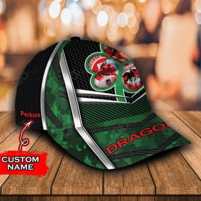 NRL St. George Illawarra Dragons Custom Name Mascot Green Version Classic Cap