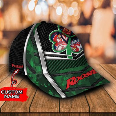 NRL Sydney Roosters Custom Name Mascot Green Classic Cap