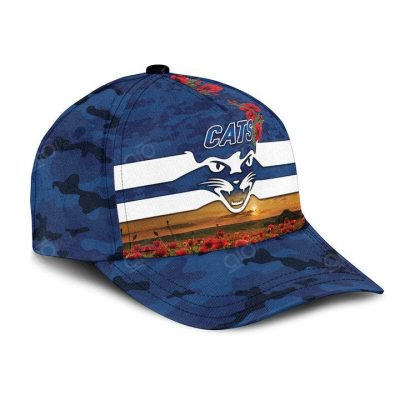 AFL Geelong Cats Navy Blue Poopy Flowers Classic Cap
