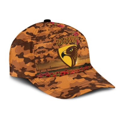 AFL Hawthorn Hawks Poppy Flowers Classic Cap