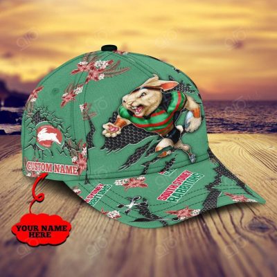 NRL South Sydney Rabbitohs Custom Name Mascot Flower Classic Cap