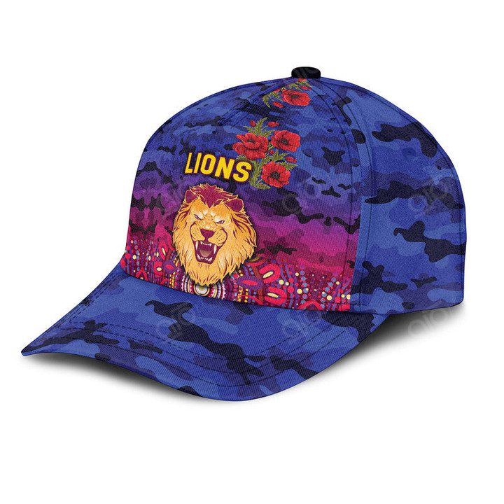 AFL Brisbane Lions Indigenous Poppy Flower Classic Cap AFL Brisbane Lions Indigenous Poppy Flower Classic Cap