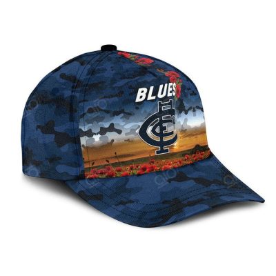 AFL Carlton Blues Navy Blue Poopy Flower Classic Cap