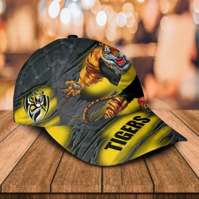 AFL Richmond Tigers Custom Name Mascot Yellow Classic Cap