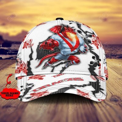 NRL St. George Illawarra Dragons Custom Name Mascot Flower Classic Cap