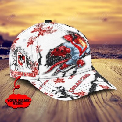 NRL St. George Illawarra Dragons Custom Name Mascot Flower Classic Cap