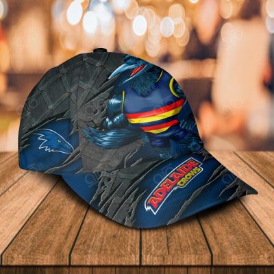 AFL Adelaide Crows Custom Name Black Blue Mascot Classic Cap
