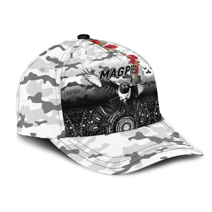 AFL Collingwood Magpies Grey White Indigenous Classic Cap AFL Collingwood Magpies Grey White Indigenous Classic Cap
