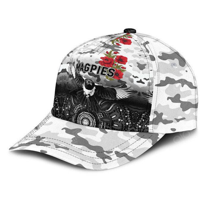 AFL Collingwood Magpies Grey White Indigenous Classic Cap AFL Collingwood Magpies Grey White Indigenous Classic Cap