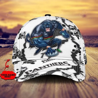NRL Penrith Panthers Custom Name Mascot Flower Classic Cap