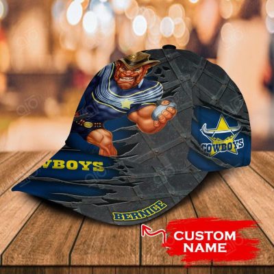 NRL North Queensland Cowboys Custom Name Mascot Shooting Classic Cap V2
