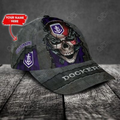 AFL Fremantle Dockers Custom Name Skull Classic Cap