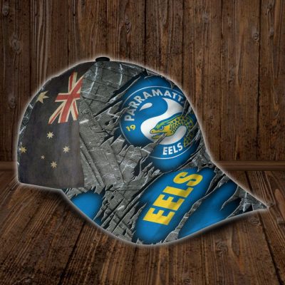 NRL Parramatta Eels Custom Name Grey Scratch Logo Classic Cap