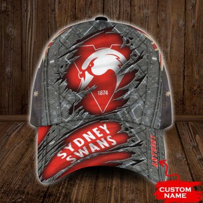 AFL Sydney Swans Custom Name Red 1874 Classic Cap