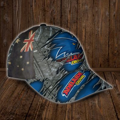 AFL Adelaide Crows Custom Name Black Blue Mascot Classic Cap V2