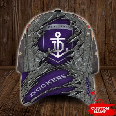 AFL Fremantle Dockers Custom Name Purple Grey Classic Cap
