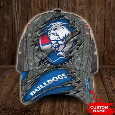 AFL Western Bulldogs Custom Name Blue Grey Classic Cap