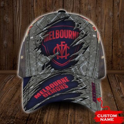 AFL Melbourne Demons Custom Name Navy Blue Classic Cap