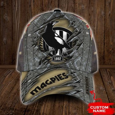 AFL Collingwood Magpies Custom Name Australian Flag Classic Cap