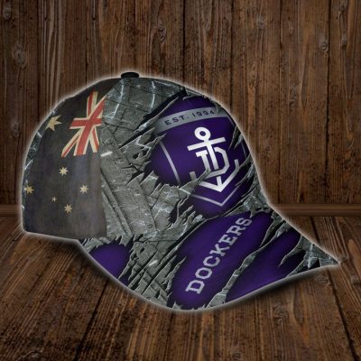 AFL Fremantle Dockers Custom Name Purple Grey Classic Cap