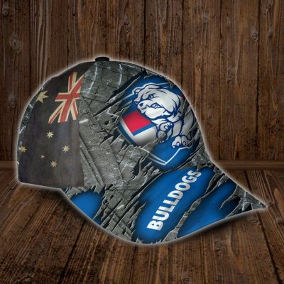 AFL Western Bulldogs Custom Name Blue Grey Classic Cap