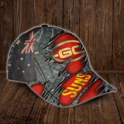AFL Gold Coast Suns Custom Name Red Grey Classic Cap