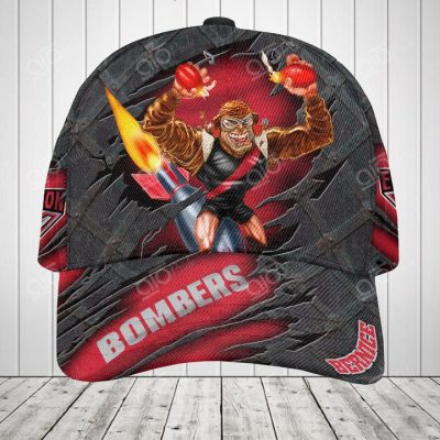 AFL Essendon Bombers Custom Name Red Mascot Classic Cap