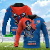 NRL Newcastle Knights Custom Name Mascot Skull Pullover Hoodie