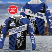 AFL North Melbourne Kangaroos Custom Name Skull Pullover Hoodie