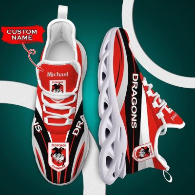 NRL St. George Illawarra Dragons Custom Name Max Soul Shoes V4