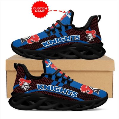 NRL Newcastle Knights Custom Name Blue Black Max Soul Shoes V11