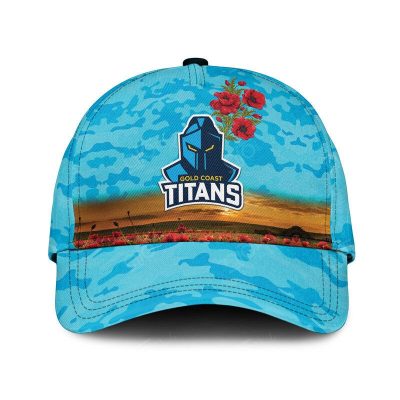 NRL Gold Coast Titans ANZAC Poppy Flowers Classic Cap