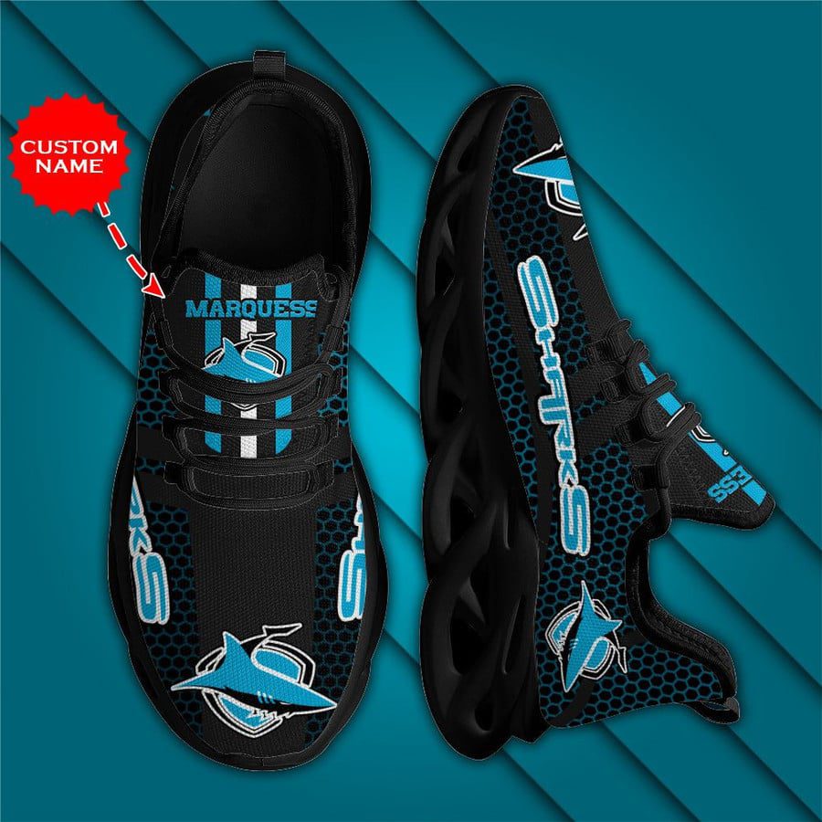 NRL Cronulla-Sutherland Sharks Custom Name Max Soul Shoes V7 NRL Cronulla-Sutherland Sharks Custom Name Max Soul Shoes V7