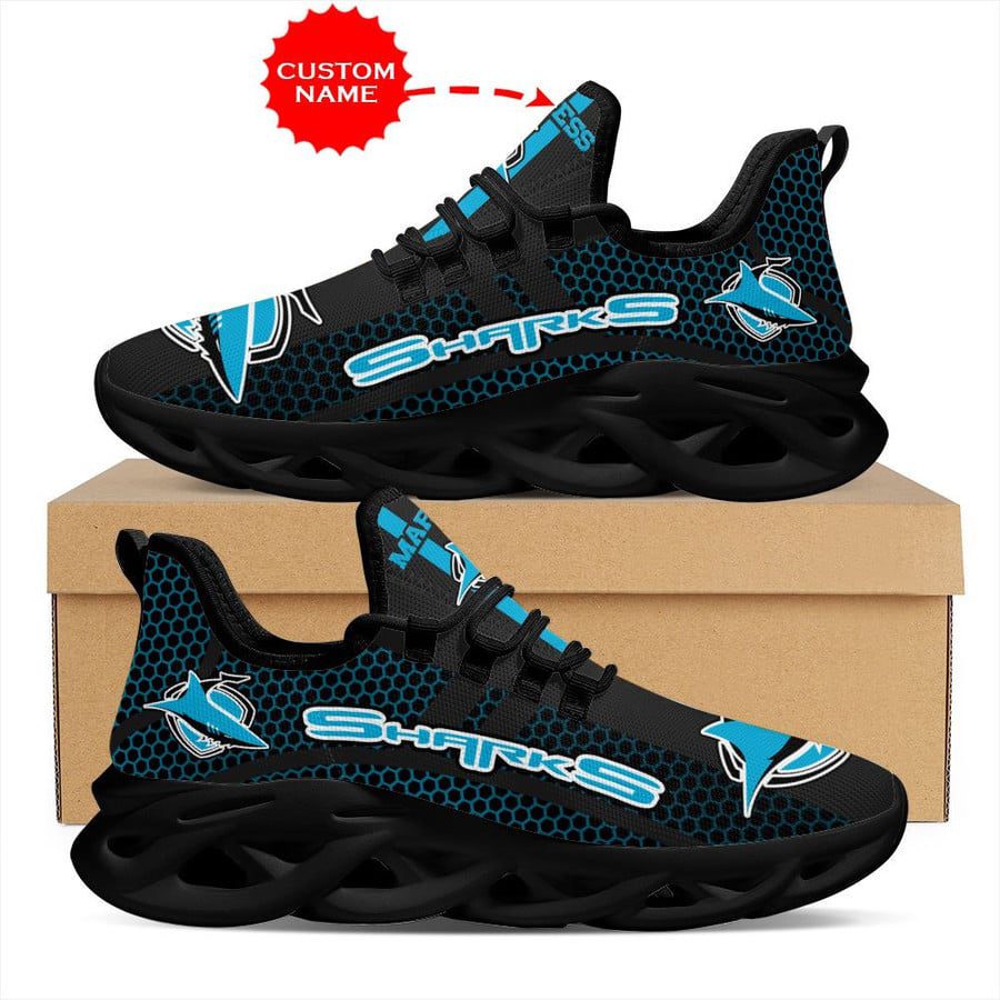 NRL Cronulla-Sutherland Sharks Custom Name Max Soul Shoes V7 NRL Cronulla-Sutherland Sharks Custom Name Max Soul Shoes V7