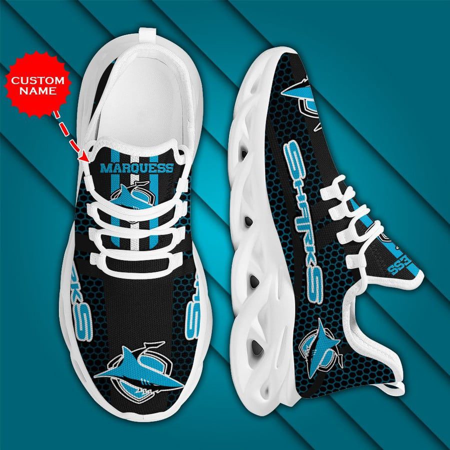 NRL Cronulla-Sutherland Sharks Custom Name Max Soul Shoes V7 NRL Cronulla-Sutherland Sharks Custom Name Max Soul Shoes V7