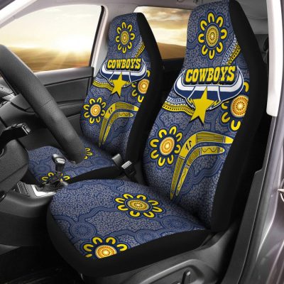 NRL North Queensland Cowboys Aboriginal Boomerang Car Seat Covers