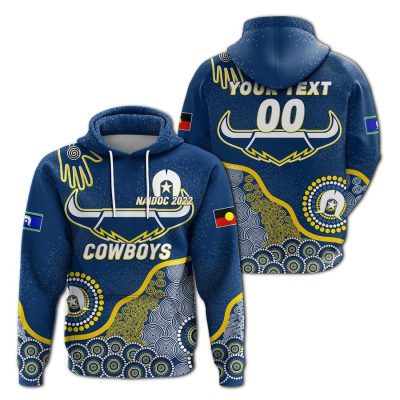 NRL North Queensland Cowboys Custom Text Number 2022 NAIDOC Aboriginal Pullover Hoodie