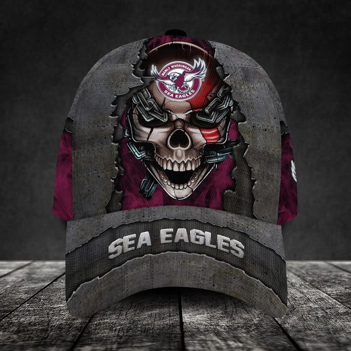 NRL Manly Warringah Sea Eagles Skull Classic Cap NRL Manly Warringah Sea Eagles Skull Classic Cap