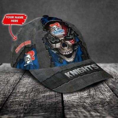 NRL Newcastle Knights Custom Name Skull Classic Cap