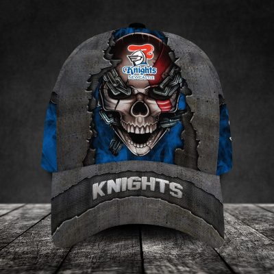 NRL Newcastle Knights Custom Name Skull Classic Cap
