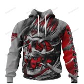 AFL Essendon Bombers Custom Name Number Skull Pullover Hoodie