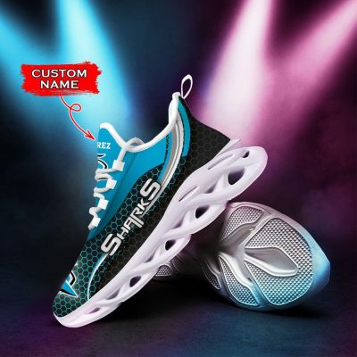NRL Cronulla-Sutherland Sharks Custom Name Blue Max Soul Shoes V2