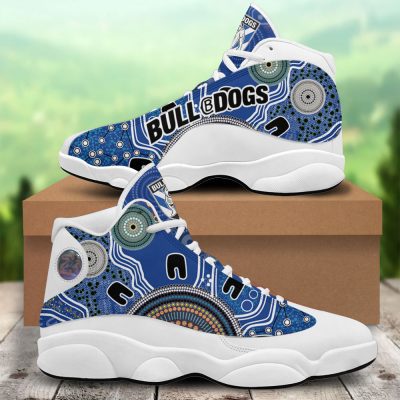 NRL Canterbury-Bankstown Bulldogs White Blue Indigenous Air Jordan 13 Shoes