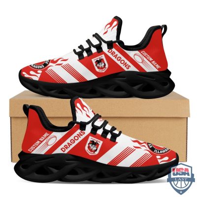 NRL St. George Illawarra Dragons Custom Name Max Soul Shoes V8