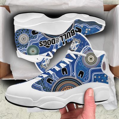 NRL Canterbury-Bankstown Bulldogs White Blue Indigenous Air Jordan 13 Shoes